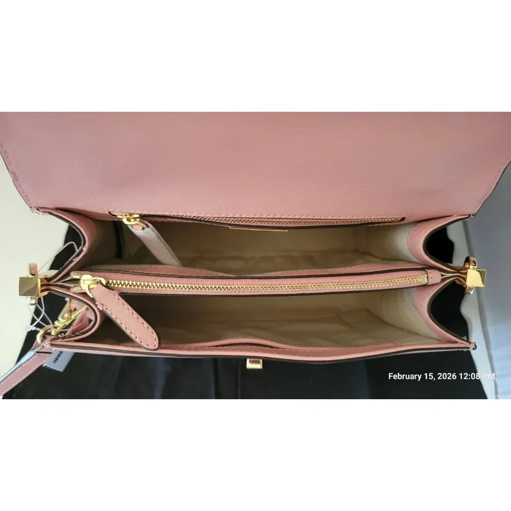 NEW RALPH LAUREN Pink Leather Top-Handle Scarf‎ and Crossbody - Picture 3 of 9